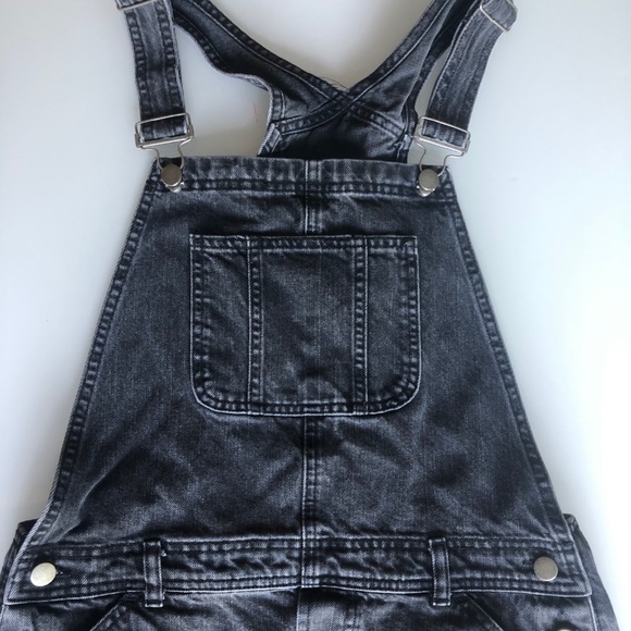 Dresses & Skirts - Overalls Dress - Black Denim  - Urban Outfitters